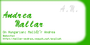 andrea mallar business card